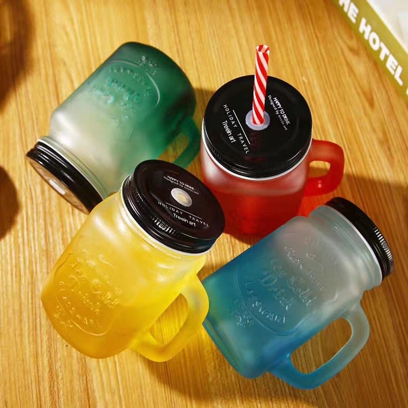 Colorful Mason Jar Wide Mouth Jar Glass Bottles Glass Canning