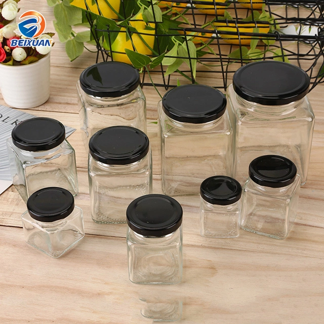 730ml Transparent Glass Food Honey Bottle Jar Spice Jar with Cover
