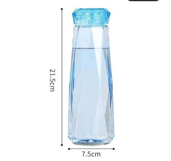 Wholesale Clear Private Label BPA Free Water Bottle Diamond Lid Gym Sports Bottle Glass Water Bottle