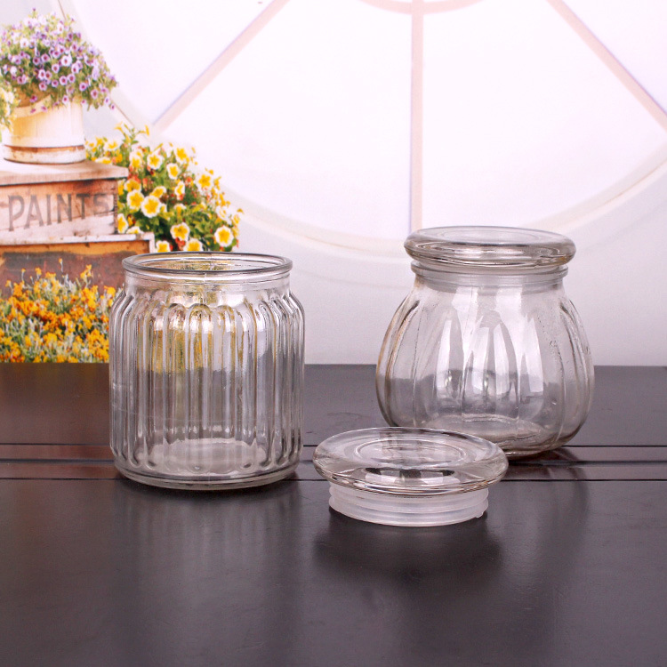 Airtight Glass Candle Jar with Glass Lid