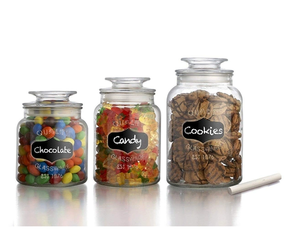 High Quality Transparent Glass Jars with Sealed Lid for Coffee Storage