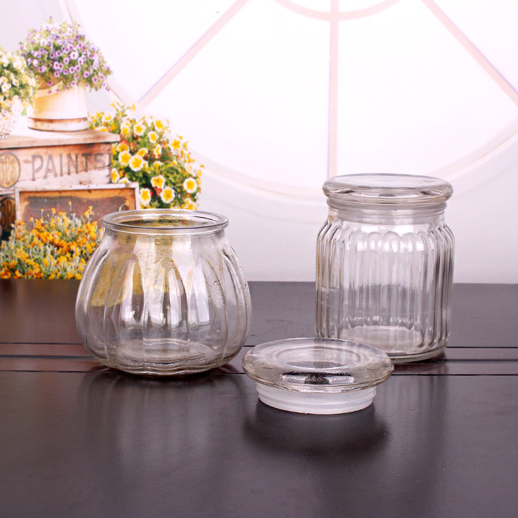 Airtight Glass Candle Jar with Glass Lid