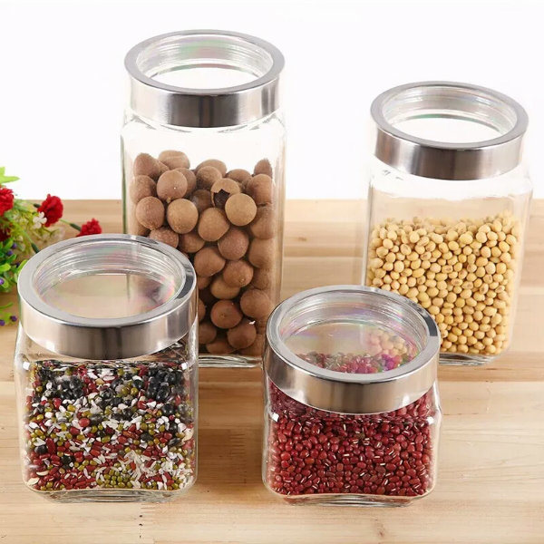 Various Types of Kitchen Glass Container Glass Storage Jars