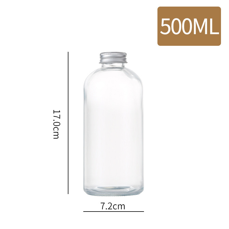 2021 Clear Blue Amber Green 500ml Boston Round Glass Juice Bottle