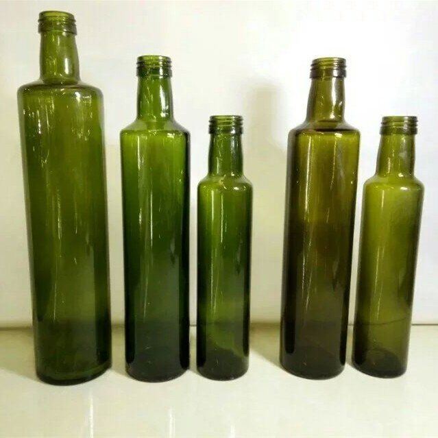 250ml 500ml 750ml Food Grade Dark Green Color Empty Round Olive Oil Glass Bottle