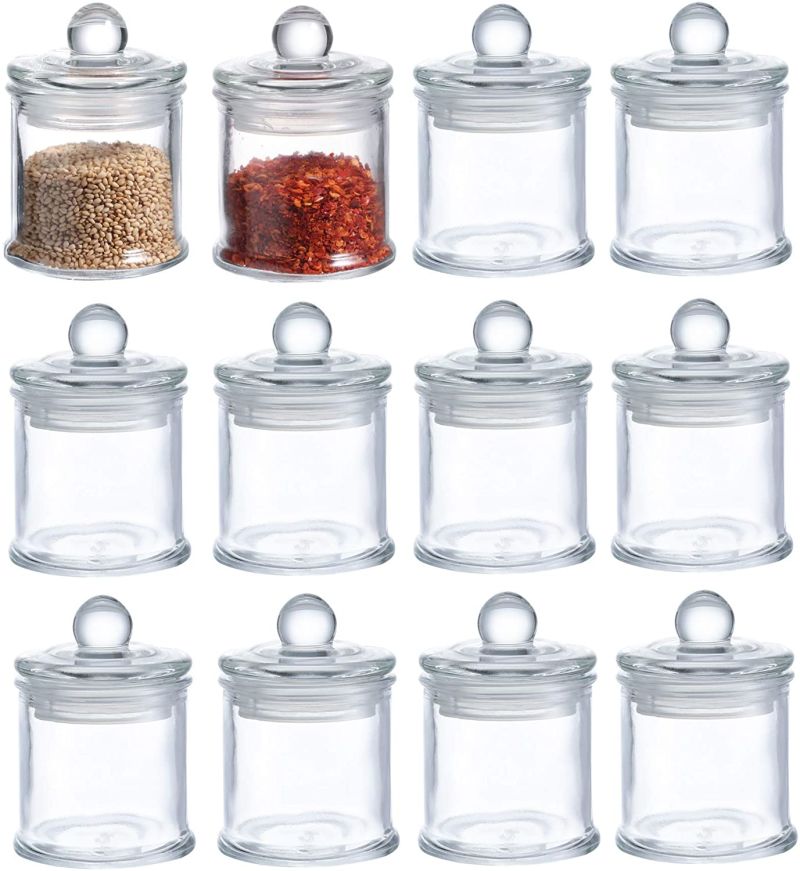 3oz Small Glass Storage Bottles Glass Spice Jars with Airtight Lids for Seasoning and Salt