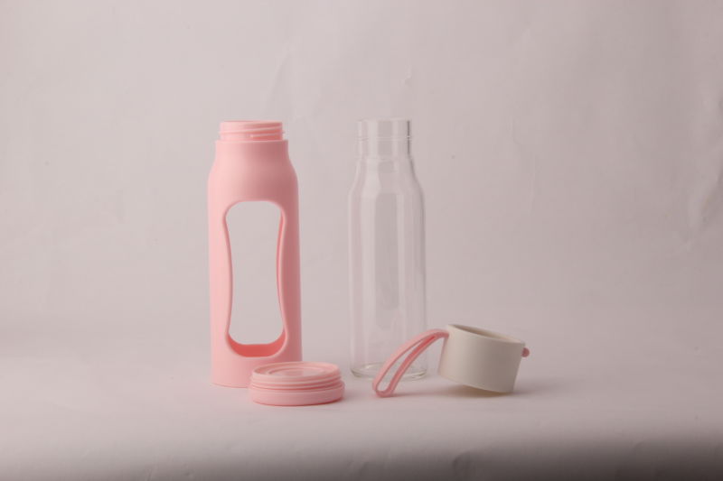 Portable Borosilicate Glass Bottle Detachable Glass Water Bottle Heat Resistant