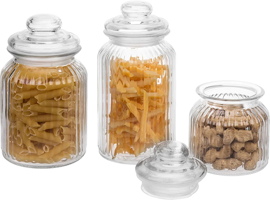 Glass Jars Storage Canisters with Airtight Lids for Kichenware