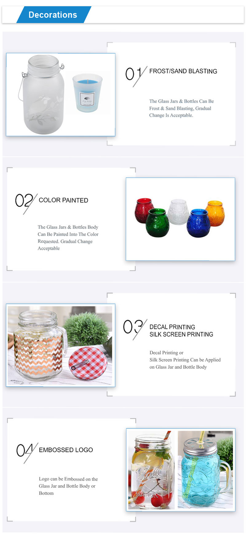 Glass Jars with Lids for Food Canning
