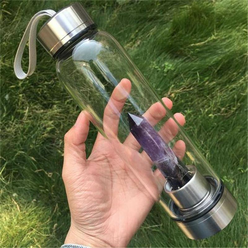 Crystal Water Bottle Portable Water Bottle Glass