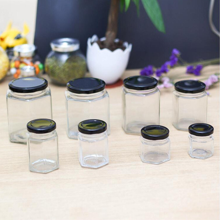 1.5 Oz 50ml Hexagon Jars/Glass Jars with Gold Lids