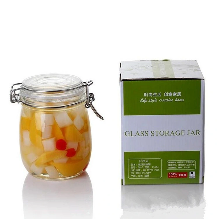 Wholesale Glass Containers Clear Airtight Seal Glass Food Storage Jar