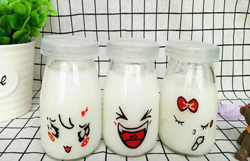 100ml Pudding Cup Yogurt Bottle/Juice Bottle Glassware /Glass Milk Bottle/Tinplate Cap Glass Milk Bottle