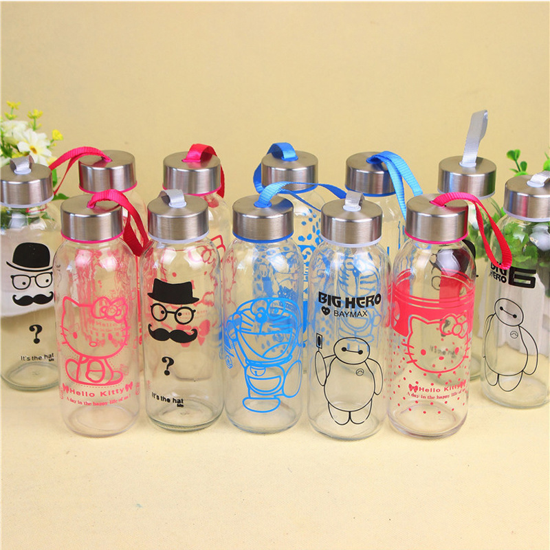 550ml/700ml Portable Drinking Glass Water Bottle Mineral Water Bottle