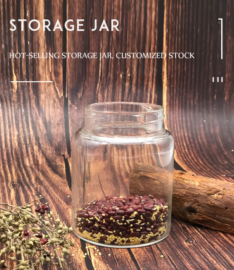 High Borosilicate Sealed Small Flowers Tea Storage Glass Jars with Wooden Lid