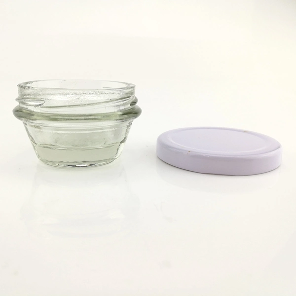 Hot Sale 40g Glass Caviar Jar with Tin Lid