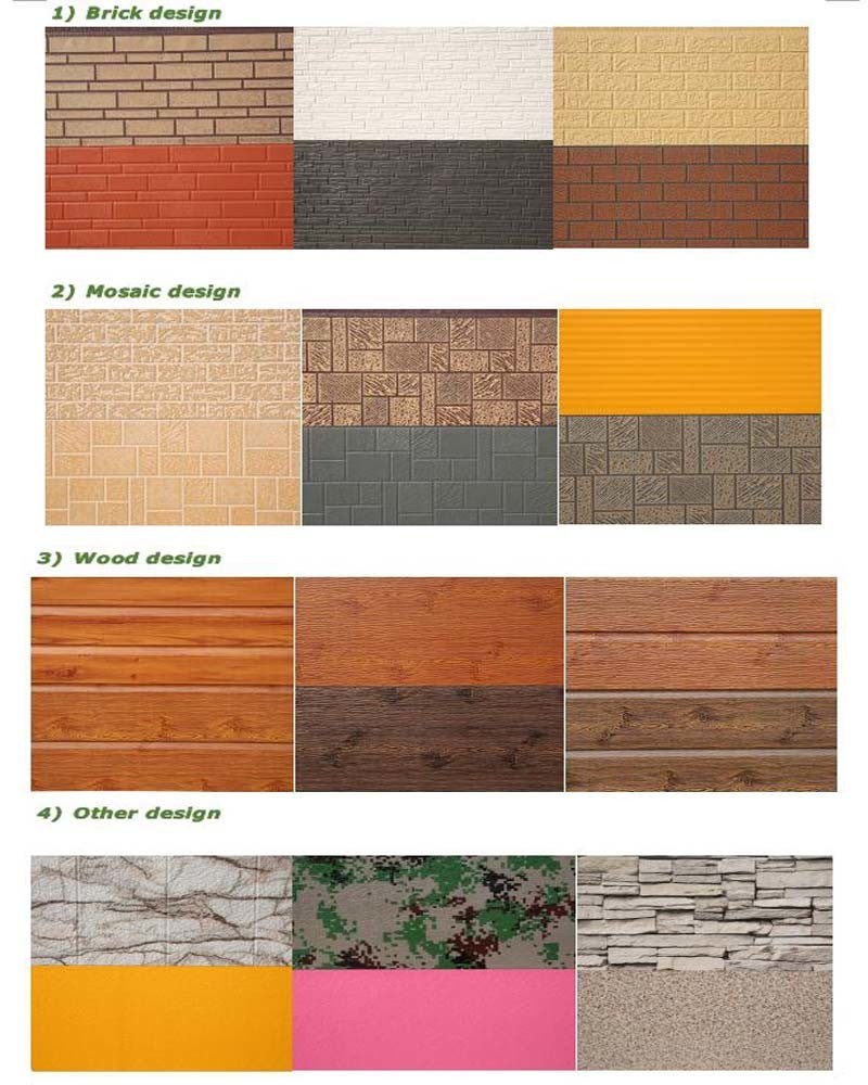 20mm Decorative Building Materials PU Sandwich Metal Wall Cladding