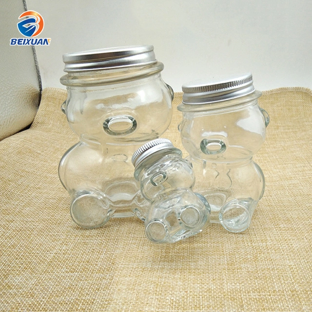 80ml Bear Shape Bottle Candy Jar Glass Bottle Glass Jar
