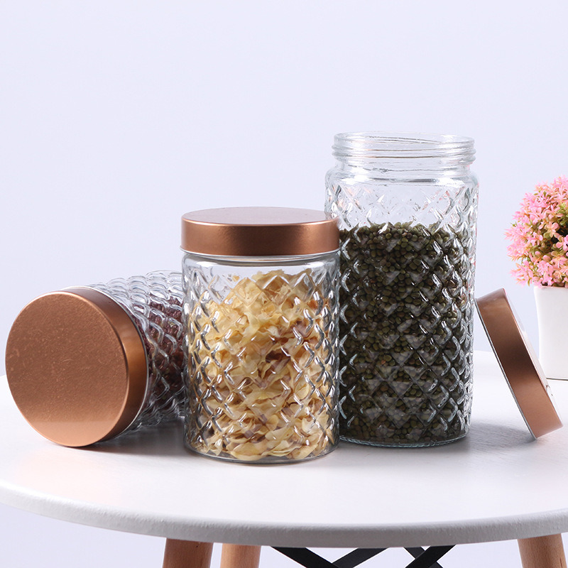 Glass Storage Jar with Lid Glass Food Storage Canister Cookie Jar