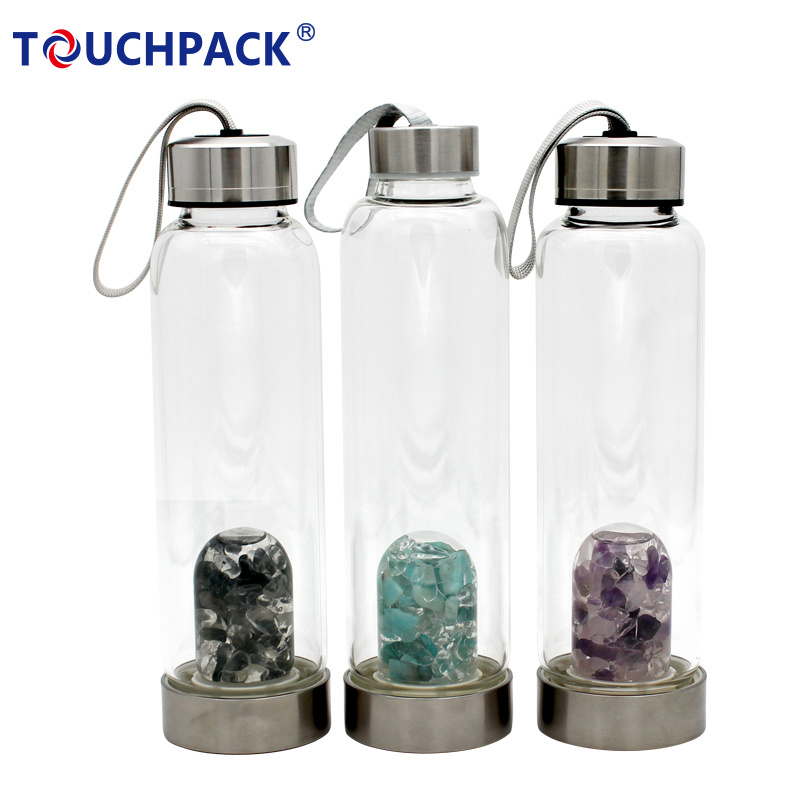 New Fashinal Bottle Custom Crystal Infused Glass Water Bottle