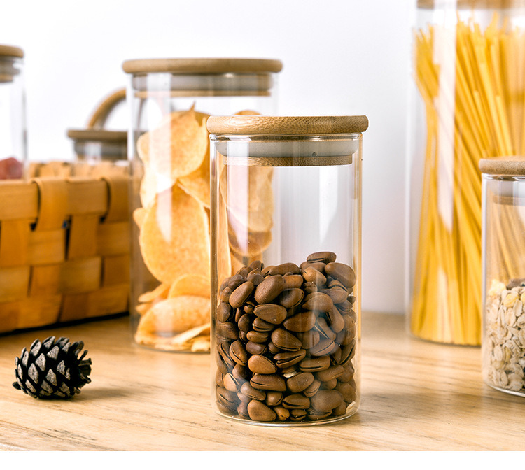 Glass Airtight Food Storage Jar with Bamboo Lid