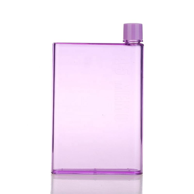 A5 Square Flat Plastic Notebook Drink Water Bottle Drink Cup A5 Notebook Water Bottle