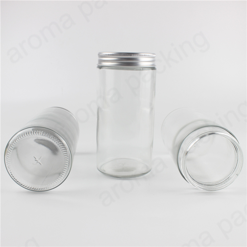 Empty Clear Honey Storage Glass Jars with Metal Lid