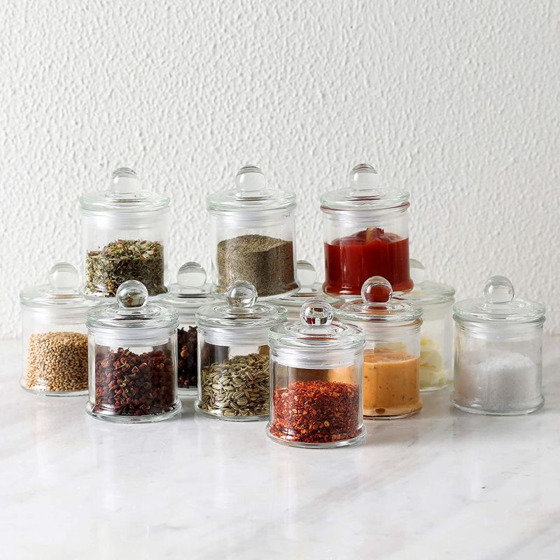 3oz Small Glass Storage Bottles Glass Spice Jars with Airtight Lids for Seasoning and Salt