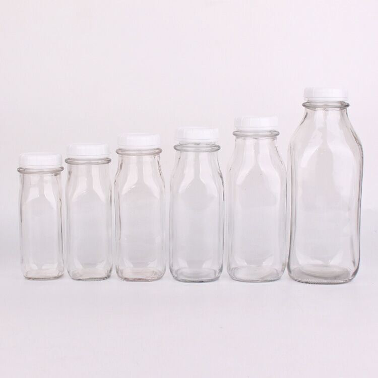 Transparant Glass Milk Bottles