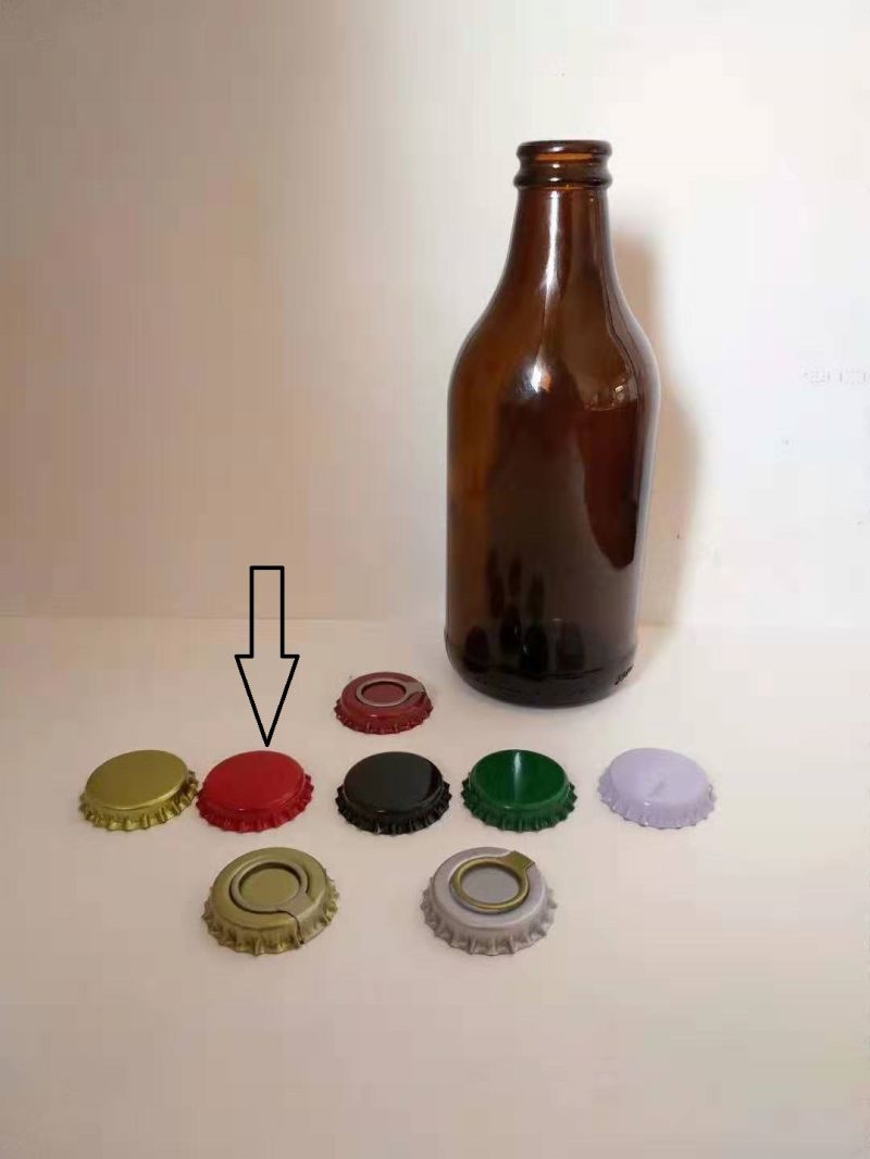 Amber Color Glass Bottle for Beer/ Drinking Bottle with Crown Cap