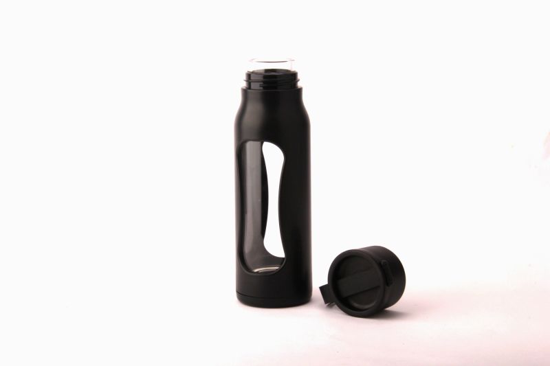 Portable Borosilicate Glass Bottle Detachable Glass Water Bottle Heat Resistant