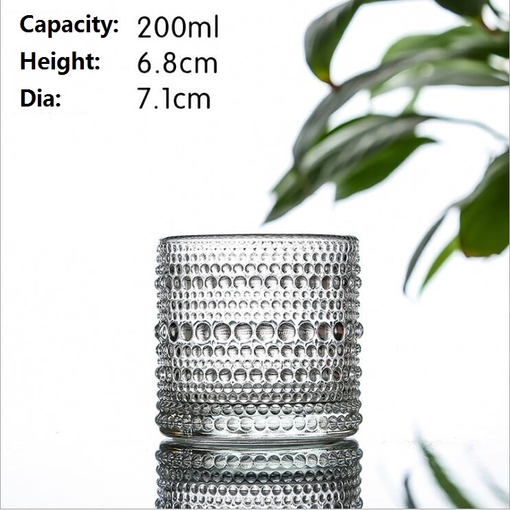 Luxury Embossed Glass Candle Jar High Quality Glass Tealight