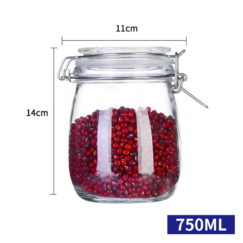 Airtight Glass Jars Food Container / Glass Jar with Sealing Top Lid