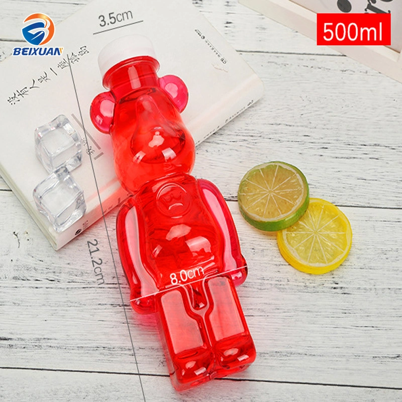 Wholesale Bear Shape Pet Plastic Bottles for Water Milk Beverage