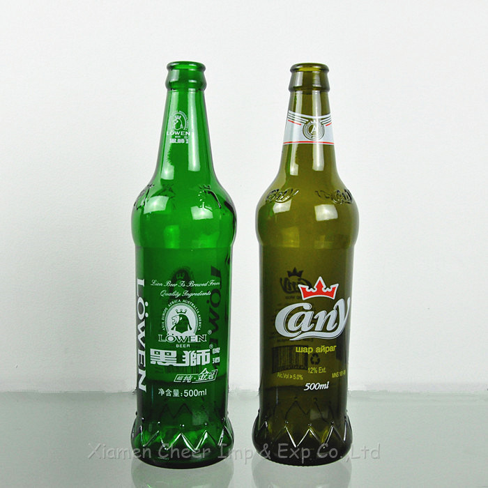 Customized Printing Logo Glass Bottle for Beer and Drink