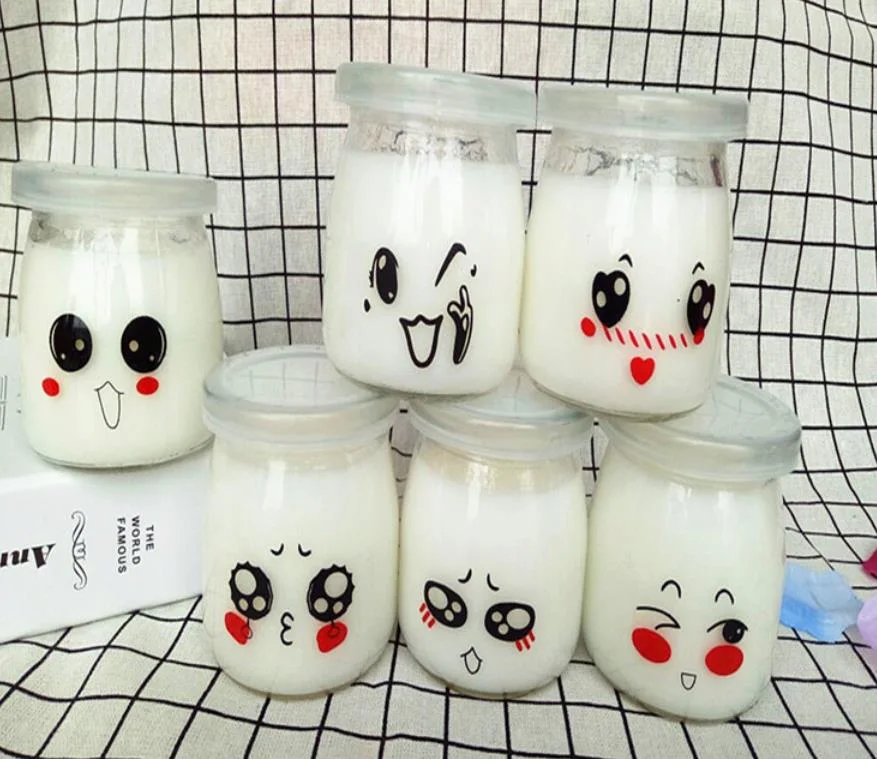 100ml Pudding Cup Yogurt Bottle/Juice Bottle Glassware /Glass Milk Bottle/Tinplate Cap Glass Milk Bottle