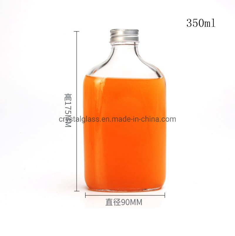 Flat Flask Glass Coffee Bottle with Lid 100ml 200ml