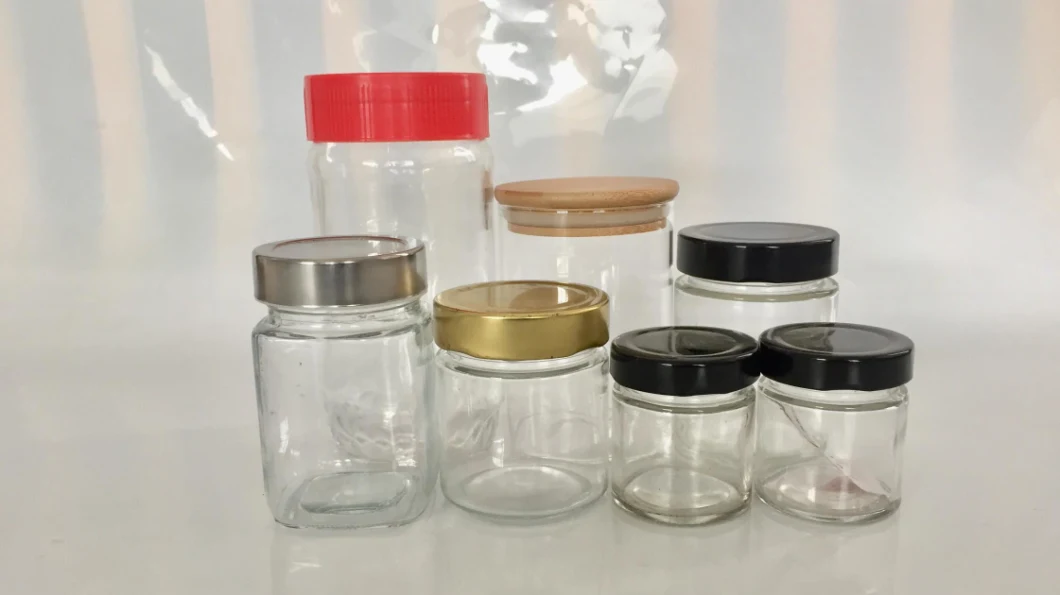 8oz 16oz 32oz Empty Clear Glass Mason Jar Food Storage Glass Jar with Lids for Canning