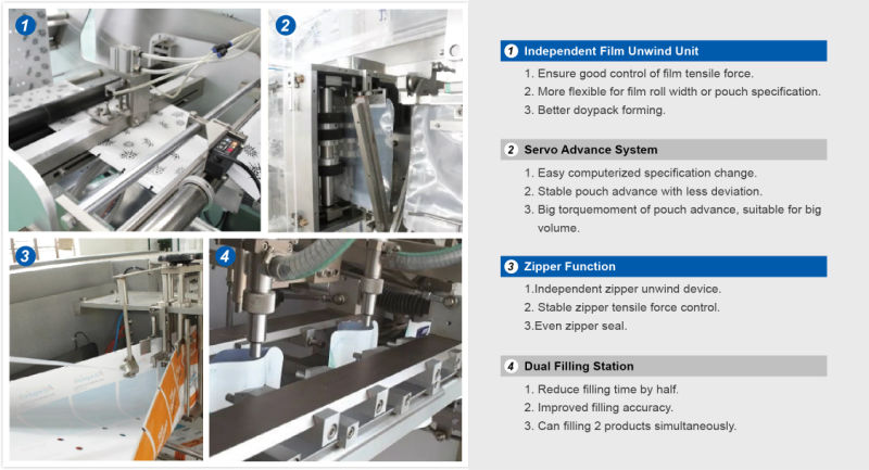 Film Roll Candy Packing Machine for Pouch with Zipper