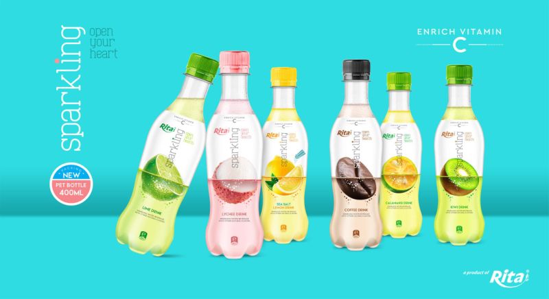 400ml Pet Bottle Sparkling Kiwi Juice Drink