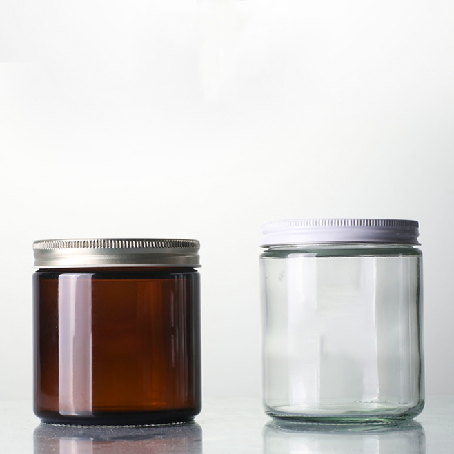 Hot-Selling Customization Glass Straight Sided Mason Canning Jars with Gold Metal Lids