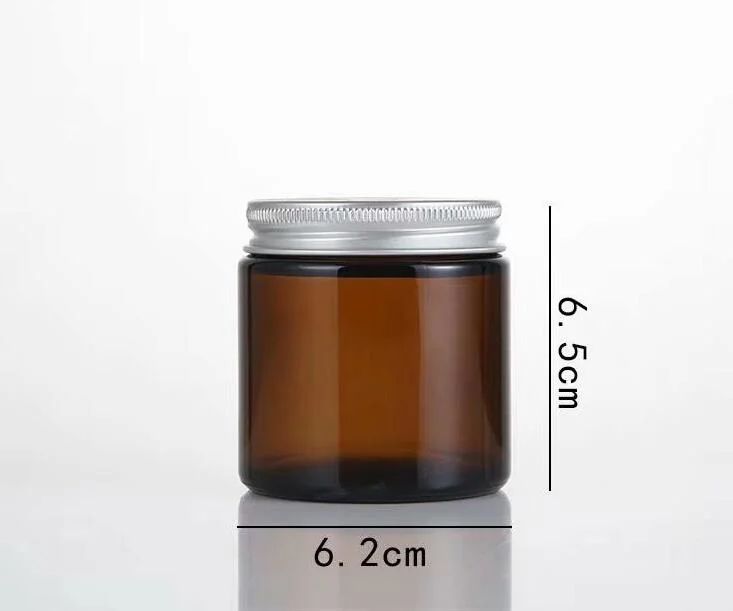 Wholesale Custom Glass Candle Jars Amber Glass Candle Jar with Metal Lid