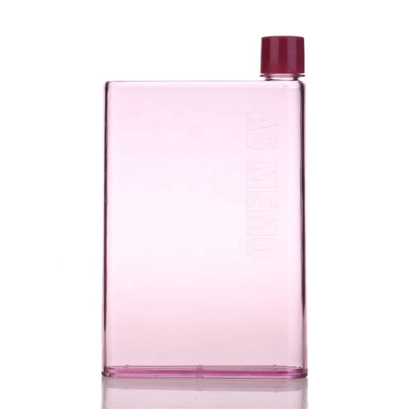 A5 Square Flat Plastic Notebook Drink Water Bottle Drink Cup A5 Notebook Water Bottle