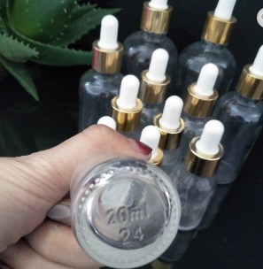 Gold Drop Bottle Transparent Glass Oil Bottle 30ml