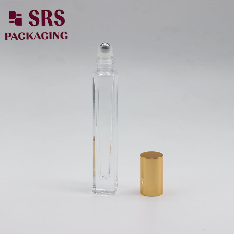 10ml Square Transparent Thick Wall Glass Essential Oil Bottle Cosmetic