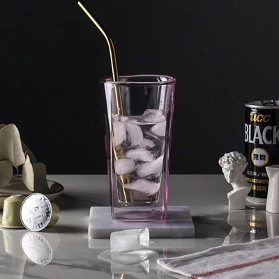 Colorful Juice Cup Pyrex Juice Cup Beer Cup Double Wall Glass Cup Cold Drinking Cup