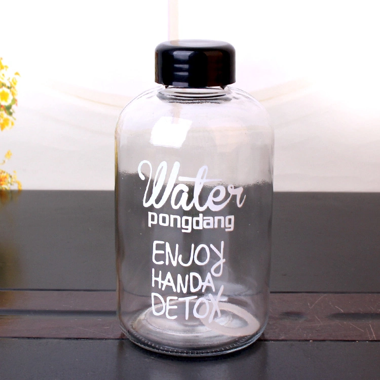 Customized Logo Printing 600ml 20oz Glass Beverage Juice Water Bottles Wholesale