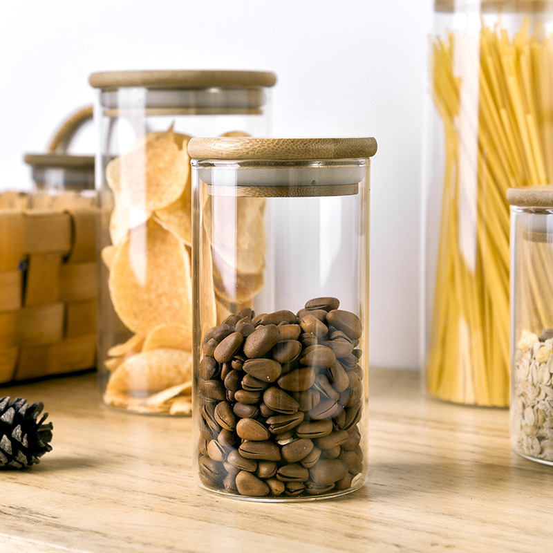 Glass Airtight Food Storage Jar with Bamboo Lid