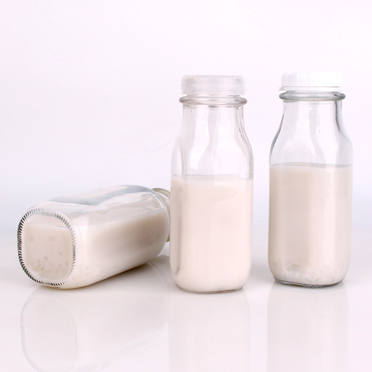 240ml Glass Milk Bottle Small Bottle with Lid