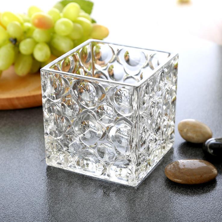 Square Shaped Glass Jars for Plants Home Decor Glass Vase